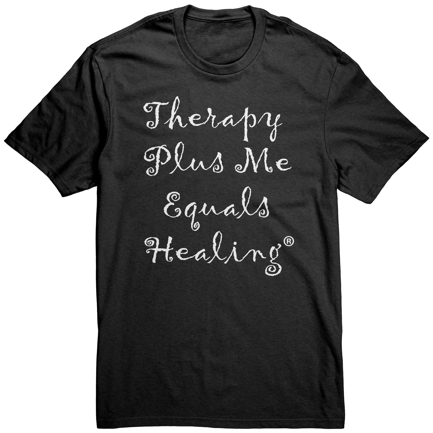 Therapy Plus Me Equals Healing (CURSIVE) Men's T-shirt