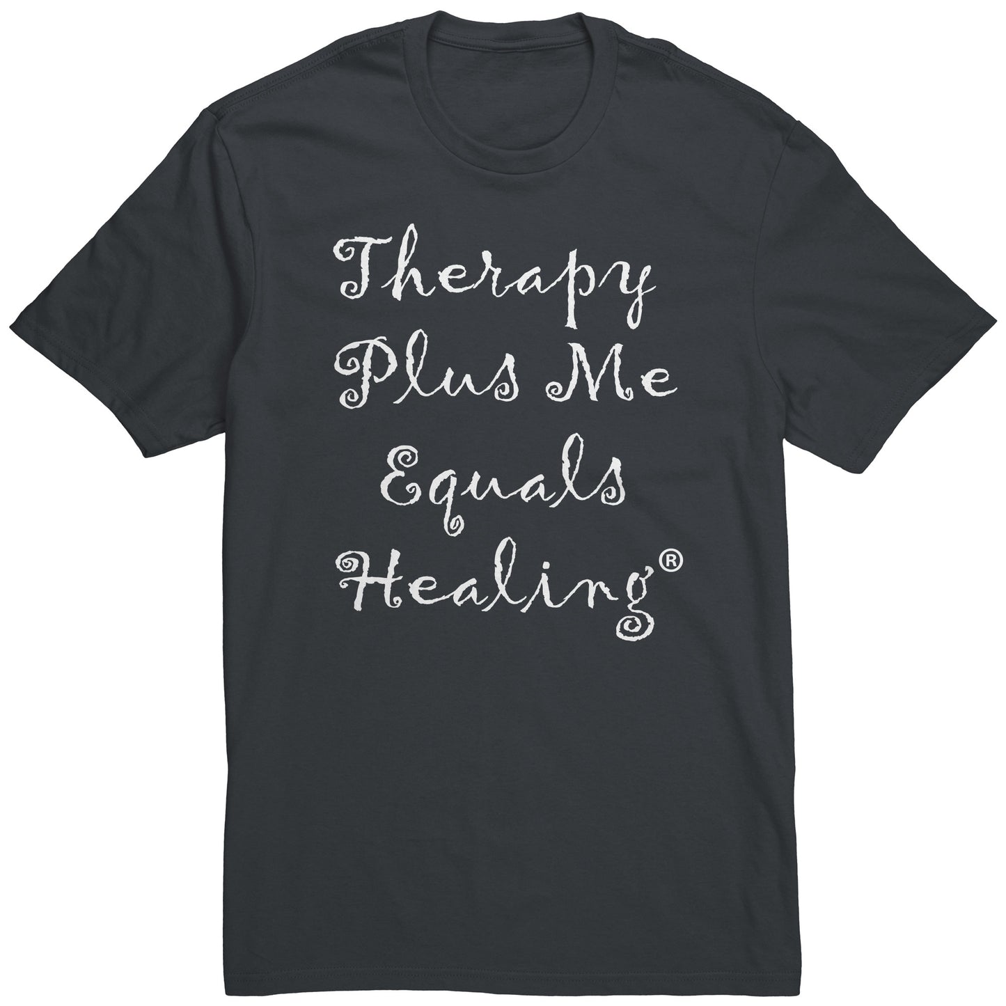 Therapy Plus Me Equals Healing (CURSIVE) Men's T-shirt