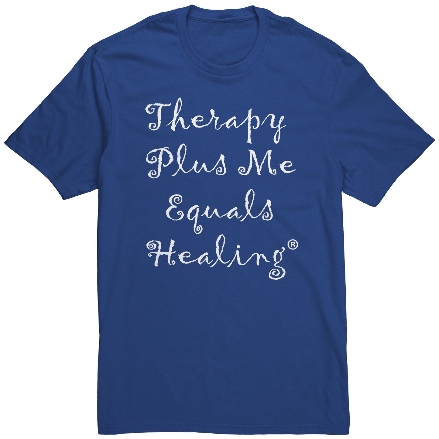 Therapy Plus Me Equals Healing (CURSIVE) Men's T-shirt