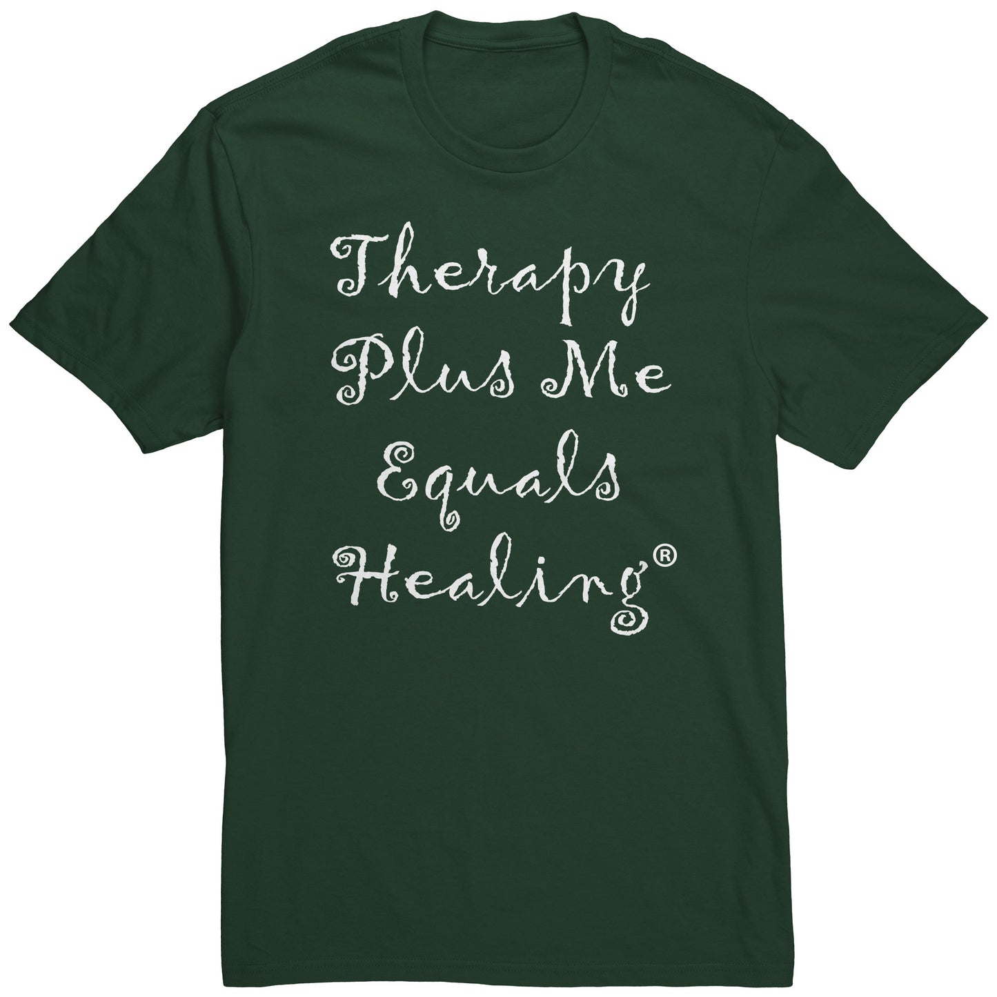 Therapy Plus Me Equals Healing (CURSIVE) Men's T-shirt
