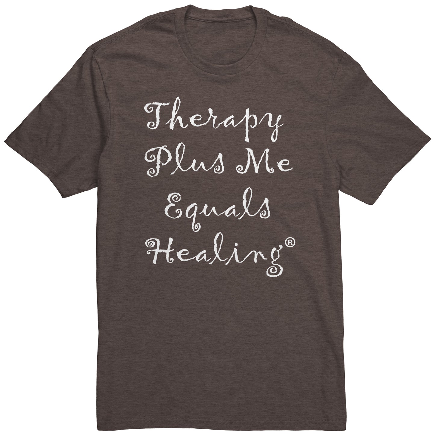 Therapy Plus Me Equals Healing (CURSIVE) Men's T-shirt