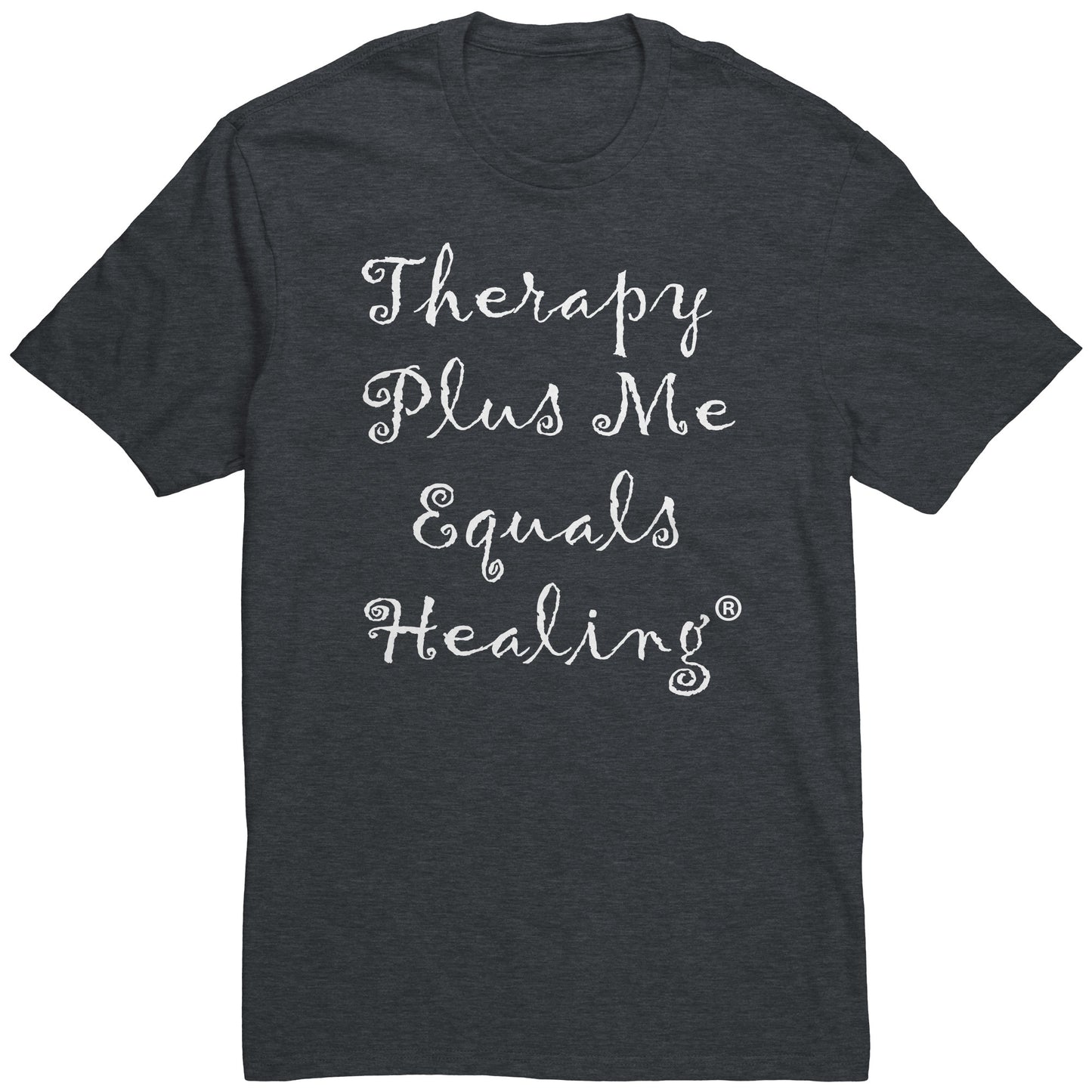 Therapy Plus Me Equals Healing (CURSIVE) Men's T-shirt