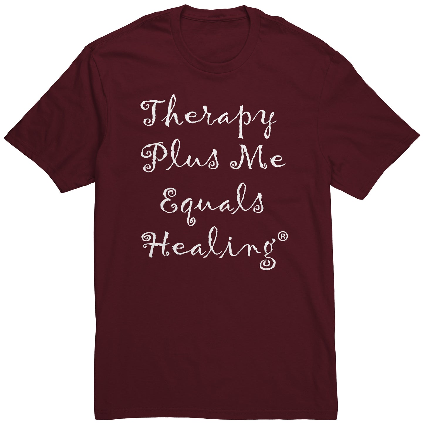 Therapy Plus Me Equals Healing (CURSIVE) Men's T-shirt