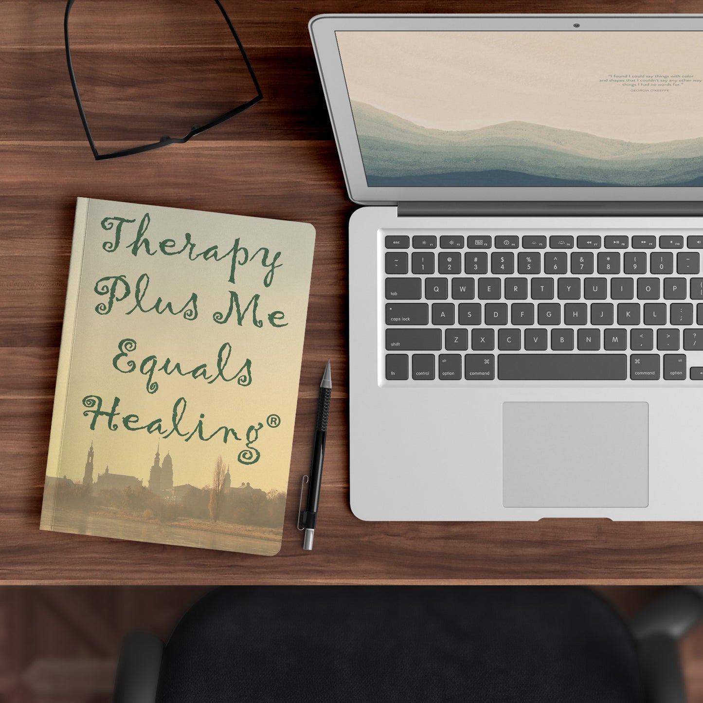 Therapy Plus Me Equals Healing (CURSIVE) Journal