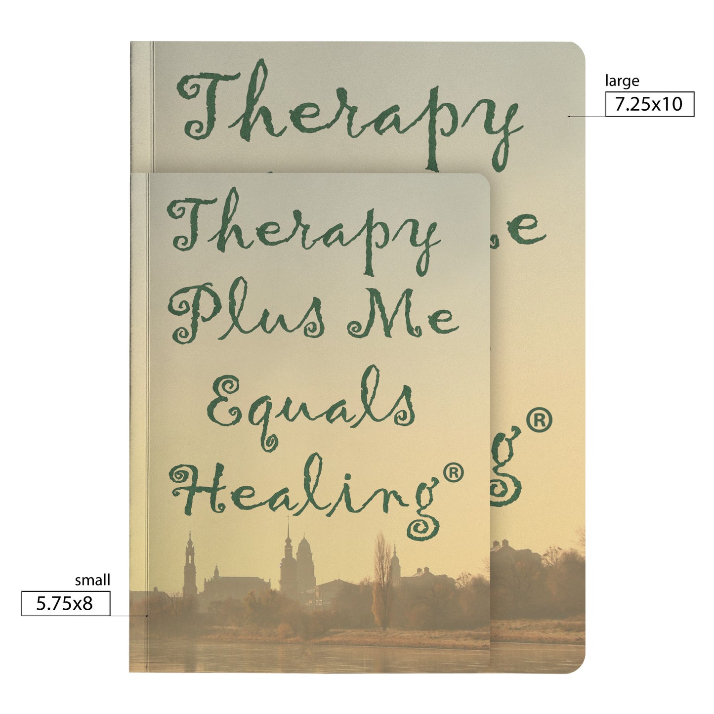 Therapy Plus Me Equals Healing (CURSIVE) Journal