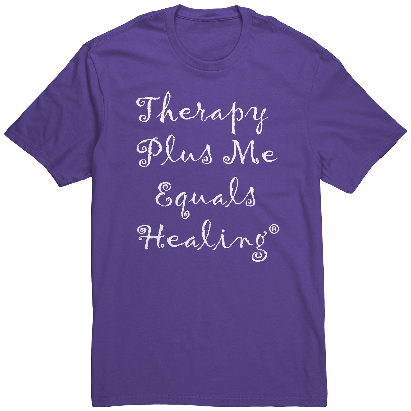 Therapy Plus Me Equals Healing (CURSIVE) Men's T-shirt