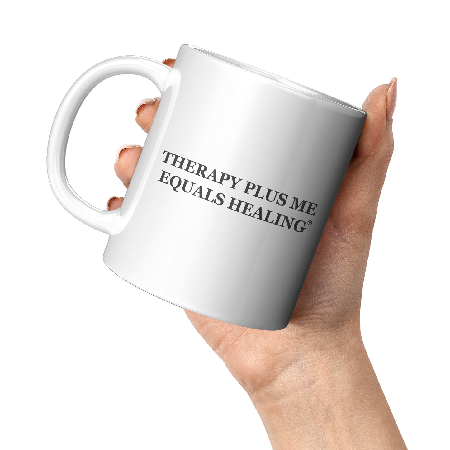 Therapy Plus Me Equals Healing (WORDS) Mug