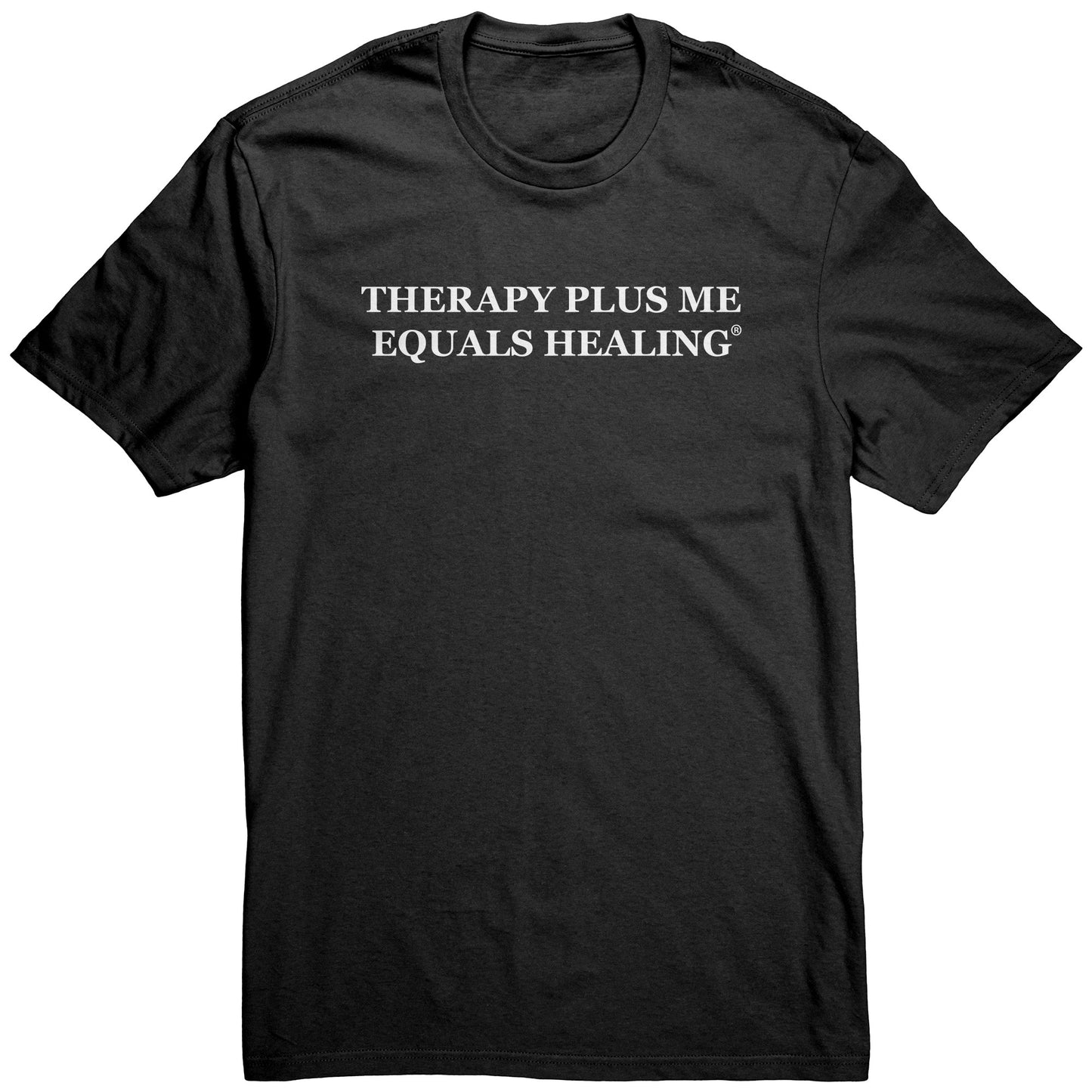 Therapy Plus Me Equals Healing (WORDS) Men's T-shirt