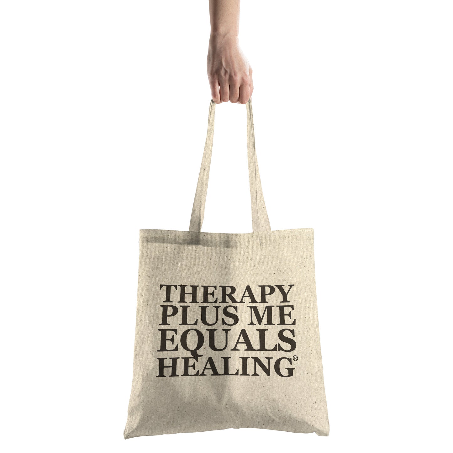 Therapy Plus Me Equals Healing WORDS Tote Bag